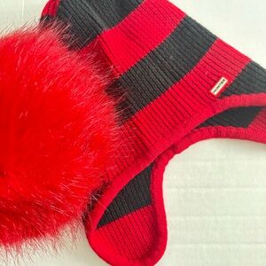 HUNTER RED AND BLACK BEANIE, 1 size
